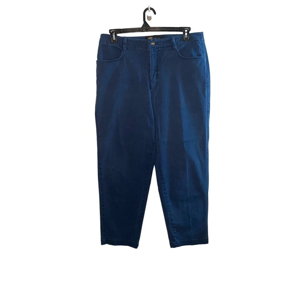Oleg Cassini For Women Pants Women's Size 16W Short Blue Career Business